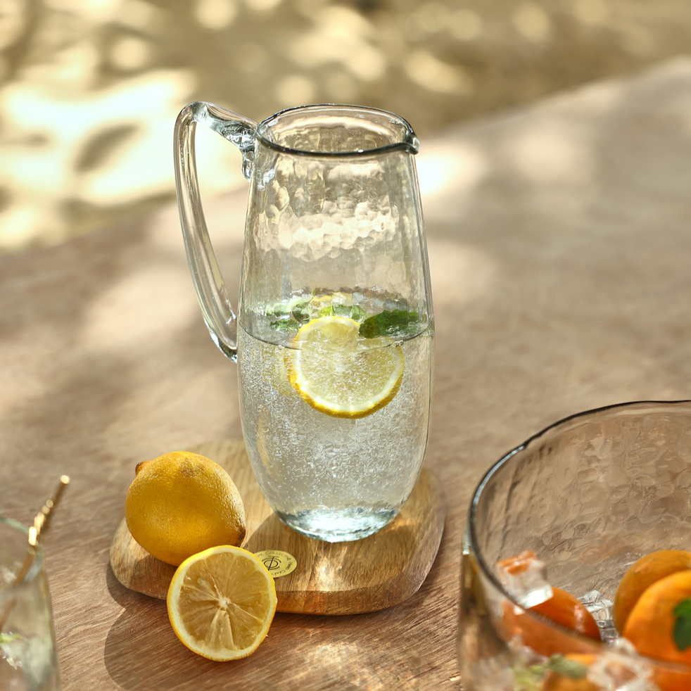 Pebbled Glass Pitcher
